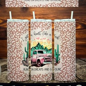 20 oz Tumbler “Heart Like A Truck” Double Wall Insulated